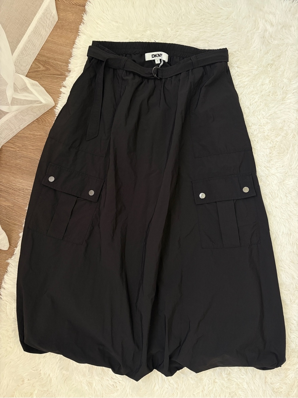 DKNY Women's Rumpled Tech Cargo Skirt